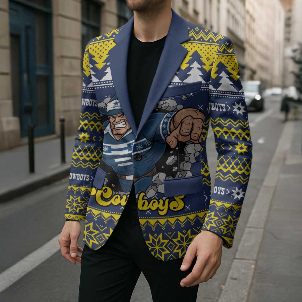 Merry Queensland Cowboys Personalised Blazer Christmas Rugby League Spirit - Aussie Hoodie