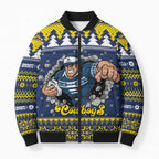 Merry Queensland Cowboys Personalised Bomber Puffer Jacket Christmas Rugby League Spirit - Aussie Hoodie