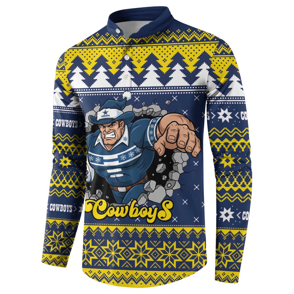 Merry Queensland Cowboys Personalised Button Sweatshirt Christmas Rugby League Spirit - Aussie Hoodie