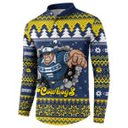 Merry Queensland Cowboys Personalised Button Sweatshirt Christmas Rugby League Spirit - Aussie Hoodie