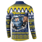 Merry Queensland Cowboys Personalised Button Sweatshirt Christmas Rugby League Spirit - Aussie Hoodie