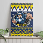 Merry Queensland Cowboys Personalised Canvas Wall Art Christmas Rugby League Spirit - Aussie Hoodie