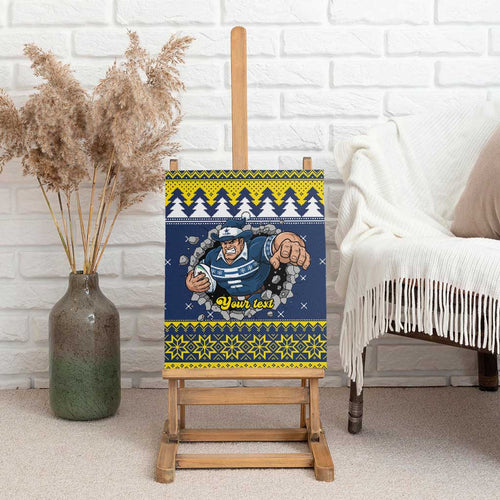 Merry Queensland Cowboys Personalised Canvas Wall Art Christmas Rugby League Spirit - Aussie Hoodie