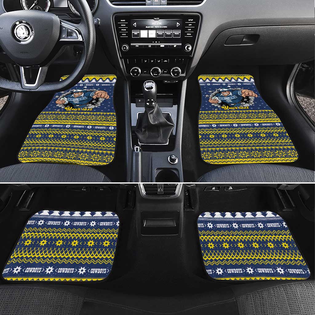 Merry Queensland Cowboys Personalised Car Mats Christmas Rugby League Spirit - Aussie Hoodie