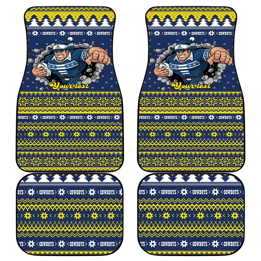 Merry Queensland Cowboys Personalised Car Mats Christmas Rugby League Spirit - Aussie Hoodie