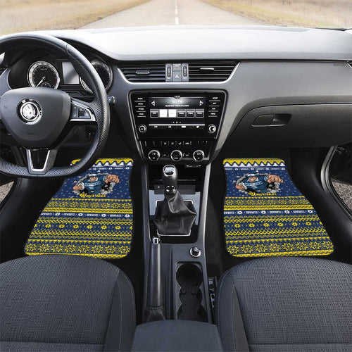 Merry Queensland Cowboys Personalised Car Mats Christmas Rugby League Spirit - Aussie Hoodie