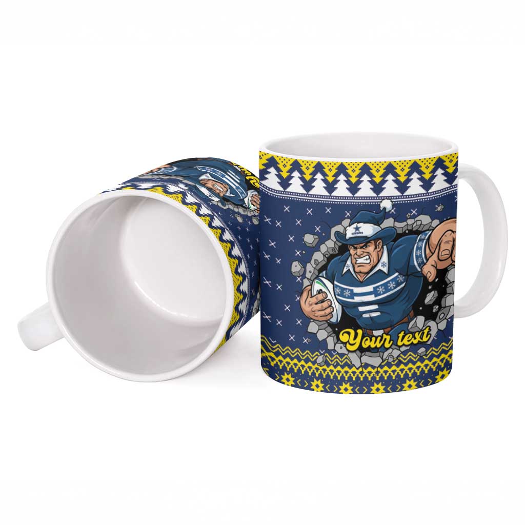 Merry Queensland Cowboys Personalised Ceramic Mug Christmas Rugby League Spirit - Aussie Hoodie