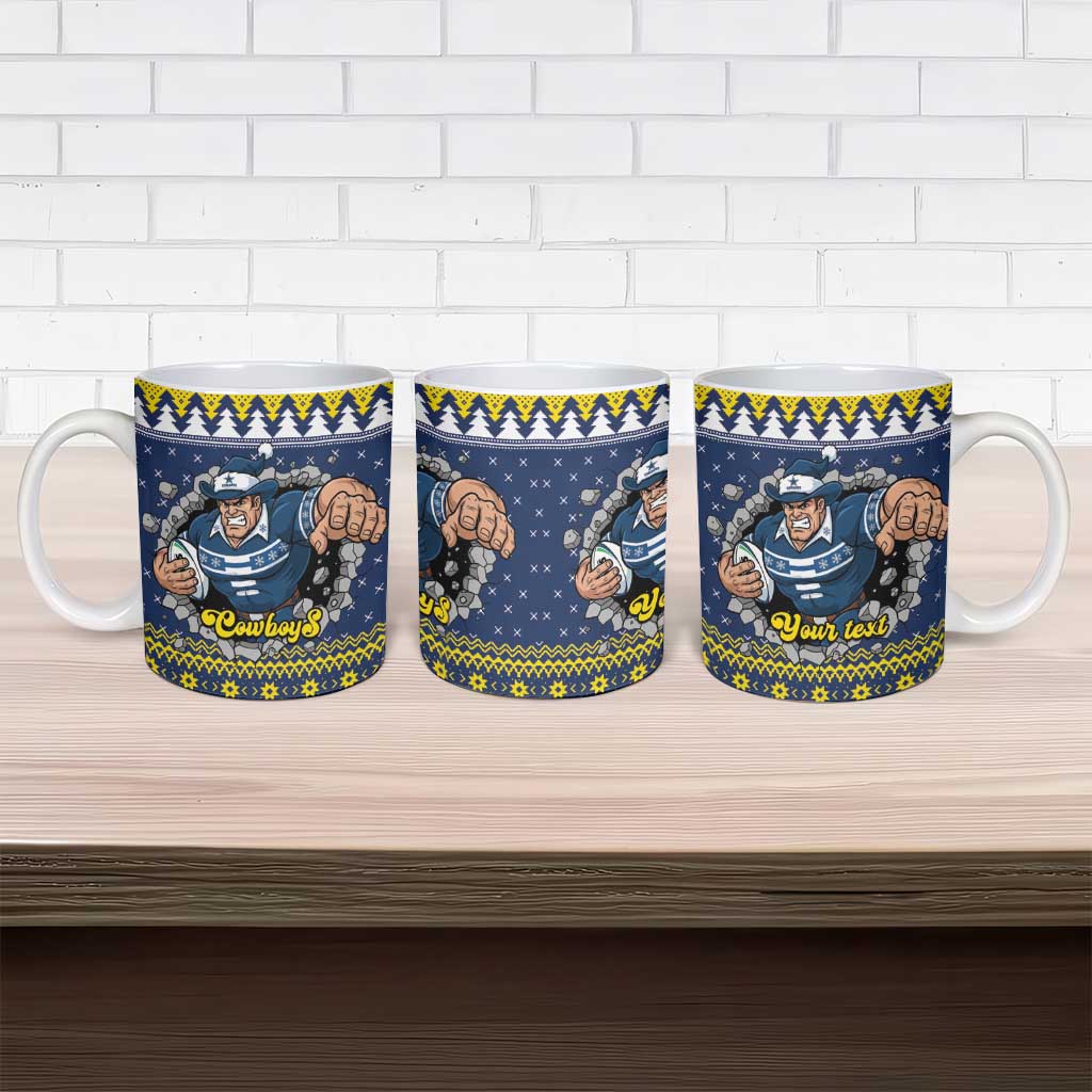 Merry Queensland Cowboys Personalised Ceramic Mug Christmas Rugby League Spirit - Aussie Hoodie