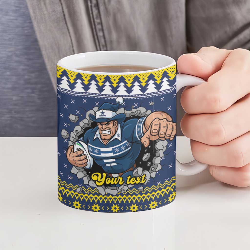 Merry Queensland Cowboys Personalised Ceramic Mug Christmas Rugby League Spirit - Aussie Hoodie
