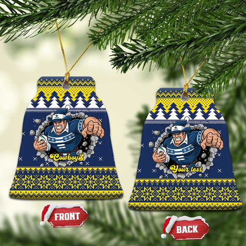 Merry Queensland Cowboys Personalised Ceramic Ornament Christmas Rugby League Spirit - Aussie Hoodie