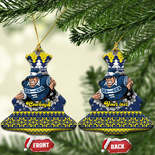 Merry Queensland Cowboys Personalised Ceramic Ornament Christmas Rugby League Spirit - Aussie Hoodie