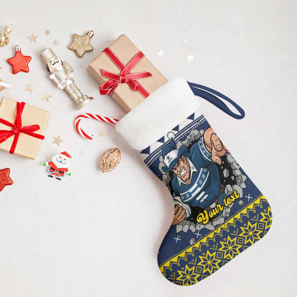 Merry Queensland Cowboys Personalised Christmas Stocking Christmas Rugby League Spirit - Aussie Hoodie
