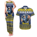 Merry Queensland Cowboys Personalised Couples Matching Tank Maxi Dress and Hawaiian Shirt Christmas Rugby League Spirit - Aussie Hoodie