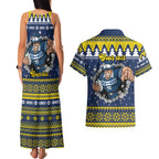 Merry Queensland Cowboys Personalised Couples Matching Tank Maxi Dress and Hawaiian Shirt Christmas Rugby League Spirit - Aussie Hoodie