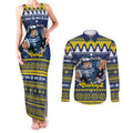 Merry Queensland Cowboys Personalised Couples Matching Tank Maxi Dress and Long Sleeve Button Shirt Christmas Rugby League Spirit - Aussie Hoodie