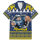 Merry Queensland Cowboys Personalised Family Matching Long Sleeve Bodycon Dress and Hawaiian Shirt Christmas Rugby League Spirit - Aussie Hoodie