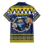 Merry Queensland Cowboys Personalised Family Matching Mermaid Dress and Hawaiian Shirt Christmas Rugby League Spirit LT9