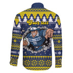 Merry Queensland Cowboys Personalised Family Matching Mermaid Dress and Hawaiian Shirt Christmas Rugby League Spirit LT9