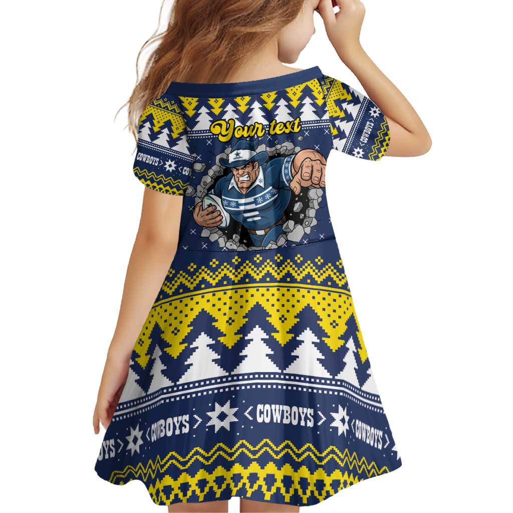 Merry Queensland Cowboys Personalised Family Matching Off Shoulder Short Dress and Hawaiian Shirt Christmas Rugby League Spirit - Aussie Hoodie