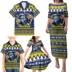 Merry Queensland Cowboys Personalised Family Matching Puletasi and Hawaiian Shirt Christmas Rugby League Spirit - Aussie Hoodie