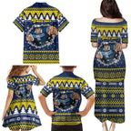 Merry Queensland Cowboys Personalised Family Matching Puletasi and Hawaiian Shirt Christmas Rugby League Spirit - Aussie Hoodie