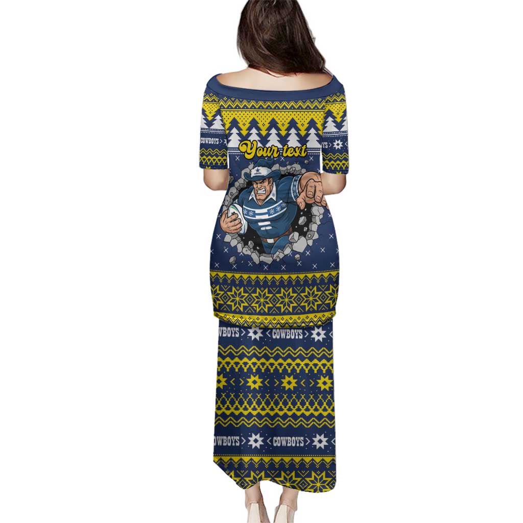 Merry Queensland Cowboys Personalised Family Matching Puletasi and Hawaiian Shirt Christmas Rugby League Spirit - Aussie Hoodie