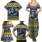 Merry Queensland Cowboys Personalised Family Matching Summer Maxi Dress and Hawaiian Shirt Christmas Rugby League Spirit - Aussie Hoodie