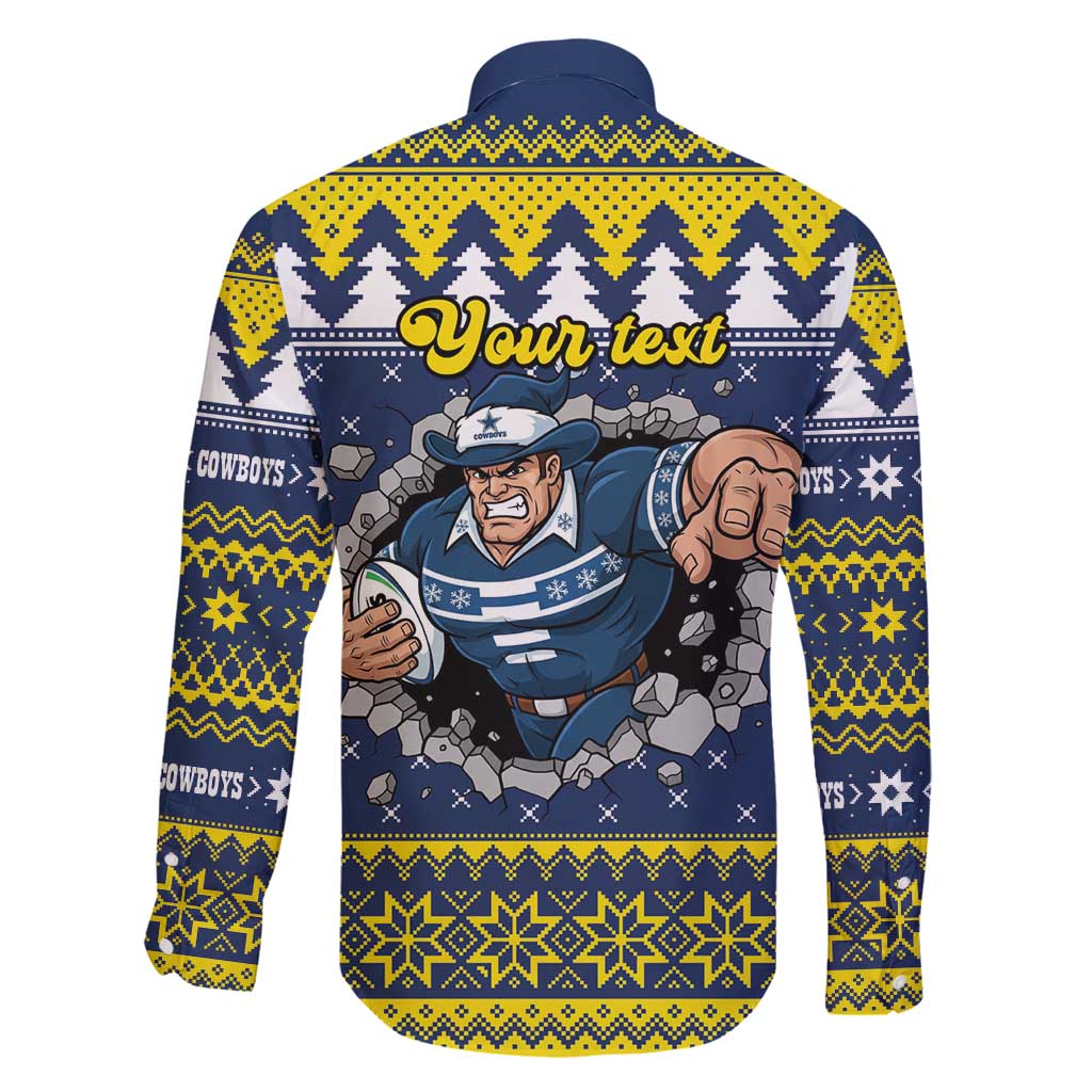 Merry Queensland Cowboys Personalised Family Matching Summer Maxi Dress and Hawaiian Shirt Christmas Rugby League Spirit - Aussie Hoodie