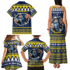 Merry Queensland Cowboys Personalised Family Matching Tank Maxi Dress and Hawaiian Shirt Christmas Rugby League Spirit LT9