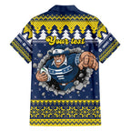 Merry Queensland Cowboys Personalised Family Matching Tank Maxi Dress and Hawaiian Shirt Christmas Rugby League Spirit LT9