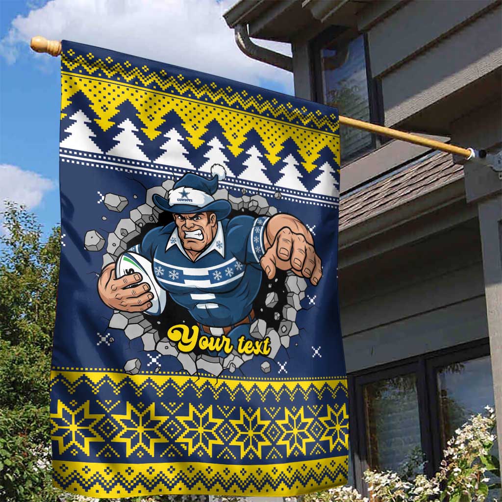 Merry Queensland Cowboys Personalised Garden Flag Christmas Rugby League Spirit - Aussie Hoodie