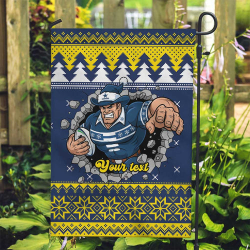 Merry Queensland Cowboys Personalised Garden Flag Christmas Rugby League Spirit - Aussie Hoodie
