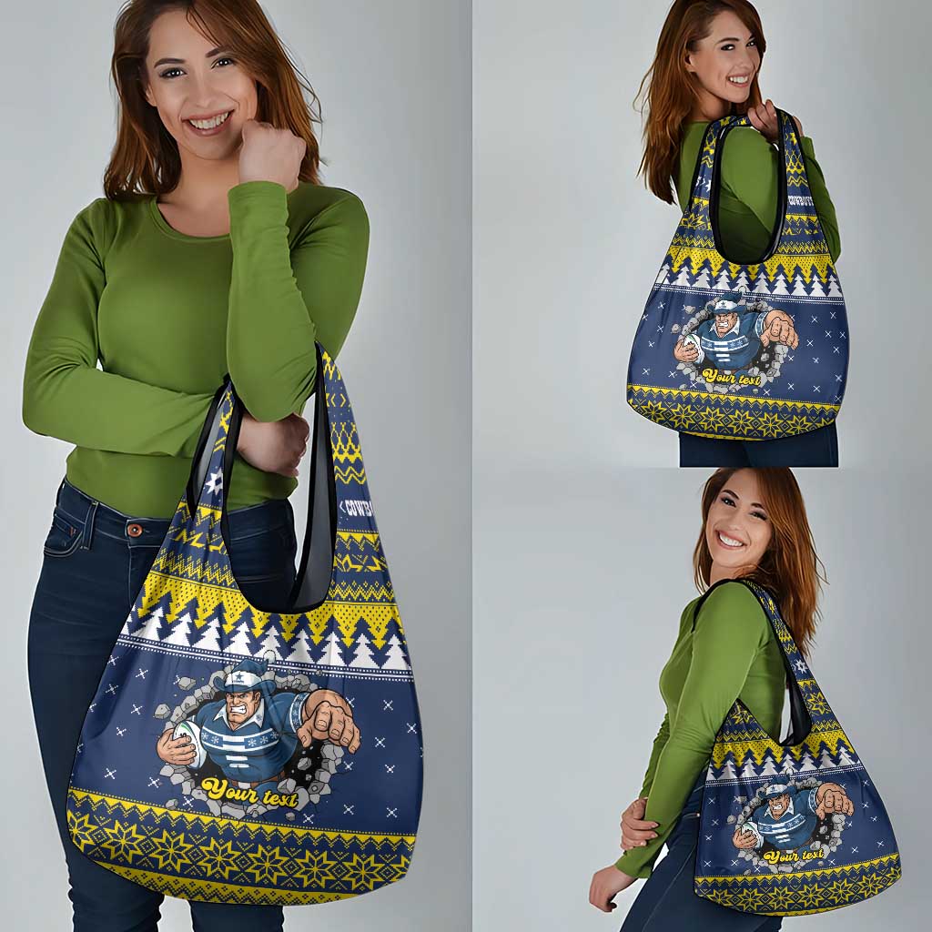 Merry Queensland Cowboys Personalised Grocery Bag Christmas Rugby League Spirit - Aussie Hoodie
