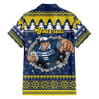 Merry Queensland Cowboys Personalised Hawaiian Shirt Christmas Rugby League Spirit - Aussie Hoodie