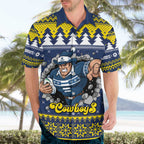 Merry Queensland Cowboys Personalised Hawaiian Shirt Christmas Rugby League Spirit - Aussie Hoodie