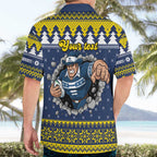 Merry Queensland Cowboys Personalised Hawaiian Shirt Christmas Rugby League Spirit - Aussie Hoodie