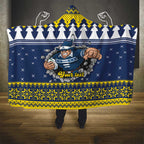 Merry Queensland Cowboys Personalised Hooded Blanket Christmas Rugby League Spirit - Aussie Hoodie