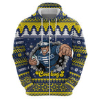 Merry Queensland Cowboys Personalised Hoodie Christmas Rugby League Spirit - Aussie Hoodie