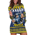 Merry Queensland Cowboys Personalised Hoodie Dress Christmas Rugby League Spirit - Aussie Hoodie