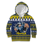 Merry Queensland Cowboys Personalised Kid Hoodie Christmas Rugby League Spirit - Aussie Hoodie