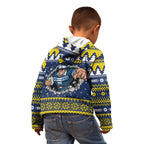 Merry Queensland Cowboys Personalised Kid Hoodie Christmas Rugby League Spirit - Aussie Hoodie