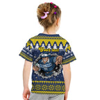 Merry Queensland Cowboys Personalised Kid T Shirt Christmas Rugby League Spirit - Aussie Hoodie