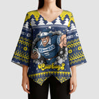 Merry Queensland Cowboys Personalised Kimono Sleeve Blouse Christmas Rugby League Spirit - Aussie Hoodie