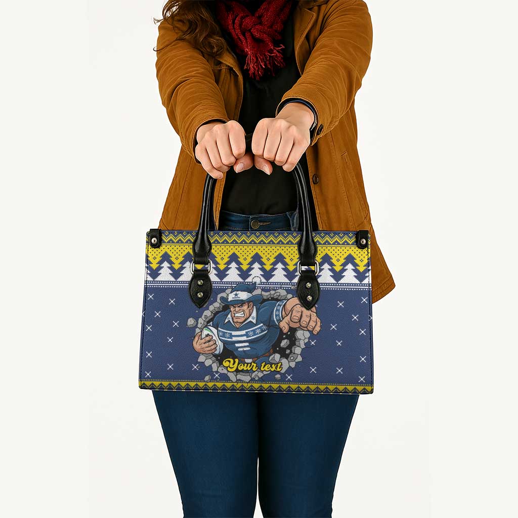 Merry Queensland Cowboys Personalised Leather Bag Christmas Rugby League Spirit - Aussie Hoodie