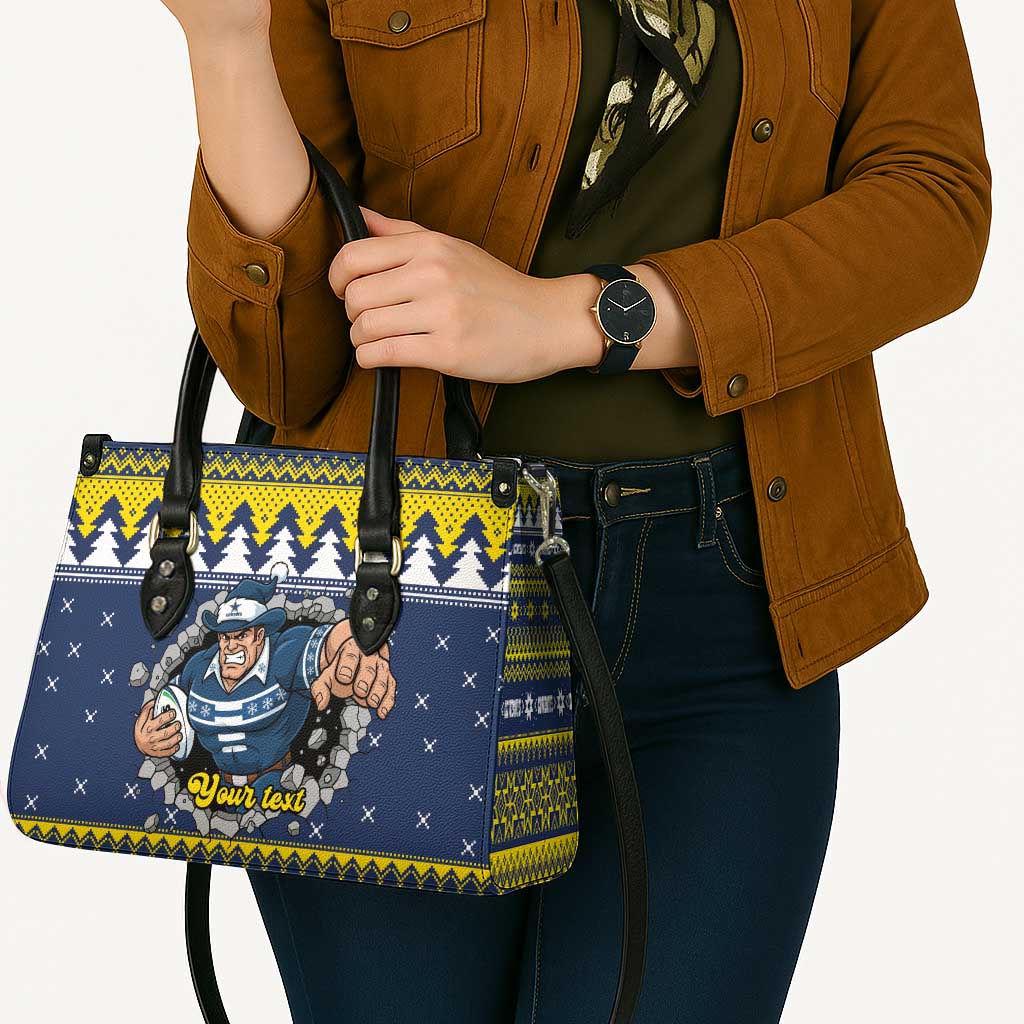Merry Queensland Cowboys Personalised Leather Bag Christmas Rugby League Spirit - Aussie Hoodie