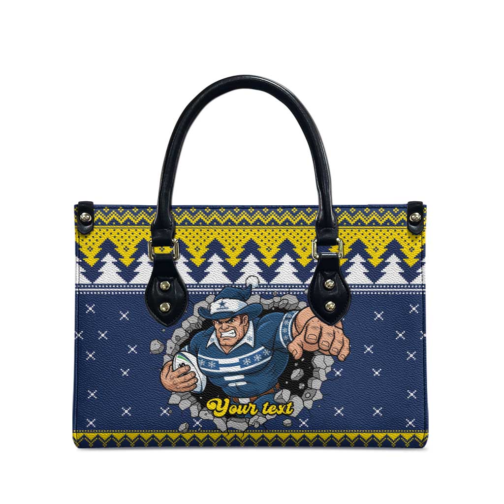 Merry Queensland Cowboys Personalised Leather Bag Christmas Rugby League Spirit - Aussie Hoodie