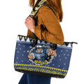 Merry Queensland Cowboys Personalised Leather Tote Bag Christmas Rugby League Spirit - Aussie Hoodie