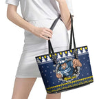 Merry Queensland Cowboys Personalised Leather Tote Bag Christmas Rugby League Spirit - Aussie Hoodie