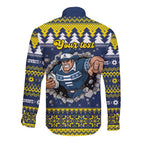 Merry Queensland Cowboys Personalised Long Sleeve Button Shirt Christmas Rugby League Spirit - Aussie Hoodie