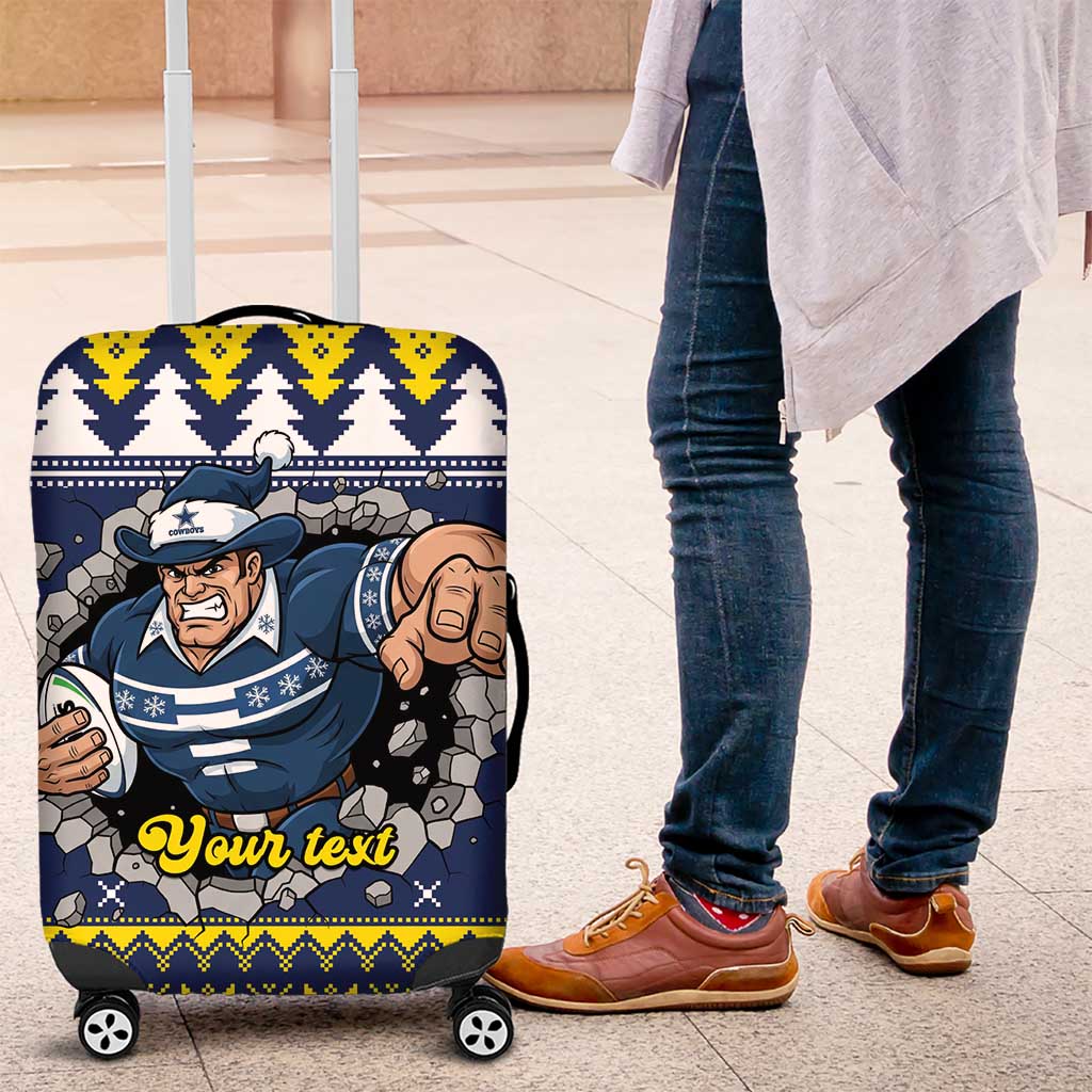 Merry Queensland Cowboys Personalised Luggage Cover Christmas Rugby League Spirit - Aussie Hoodie